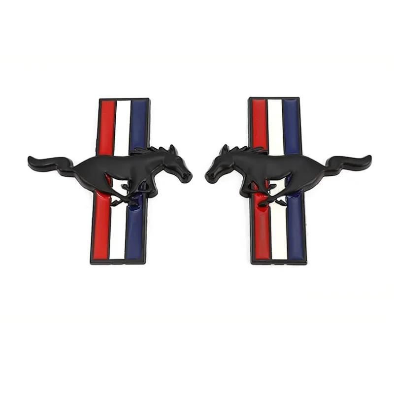 1 Pair Car Fender Side Stickers Rear Emblem Badge Horse Logo for M/ustang Focus Fiesta Kuga Edge Sh/elby GT Explorer Fusion
