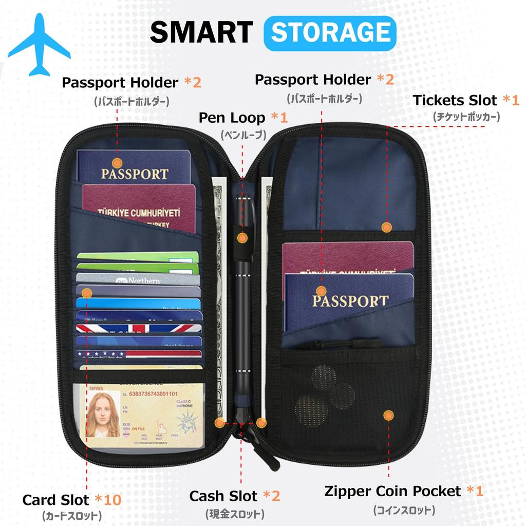 Azarxis Passport Neck Passport Passport Card Large Storage Label Convenient Passport Perfect for Overseas Business Trips and Travel Case, Strap,