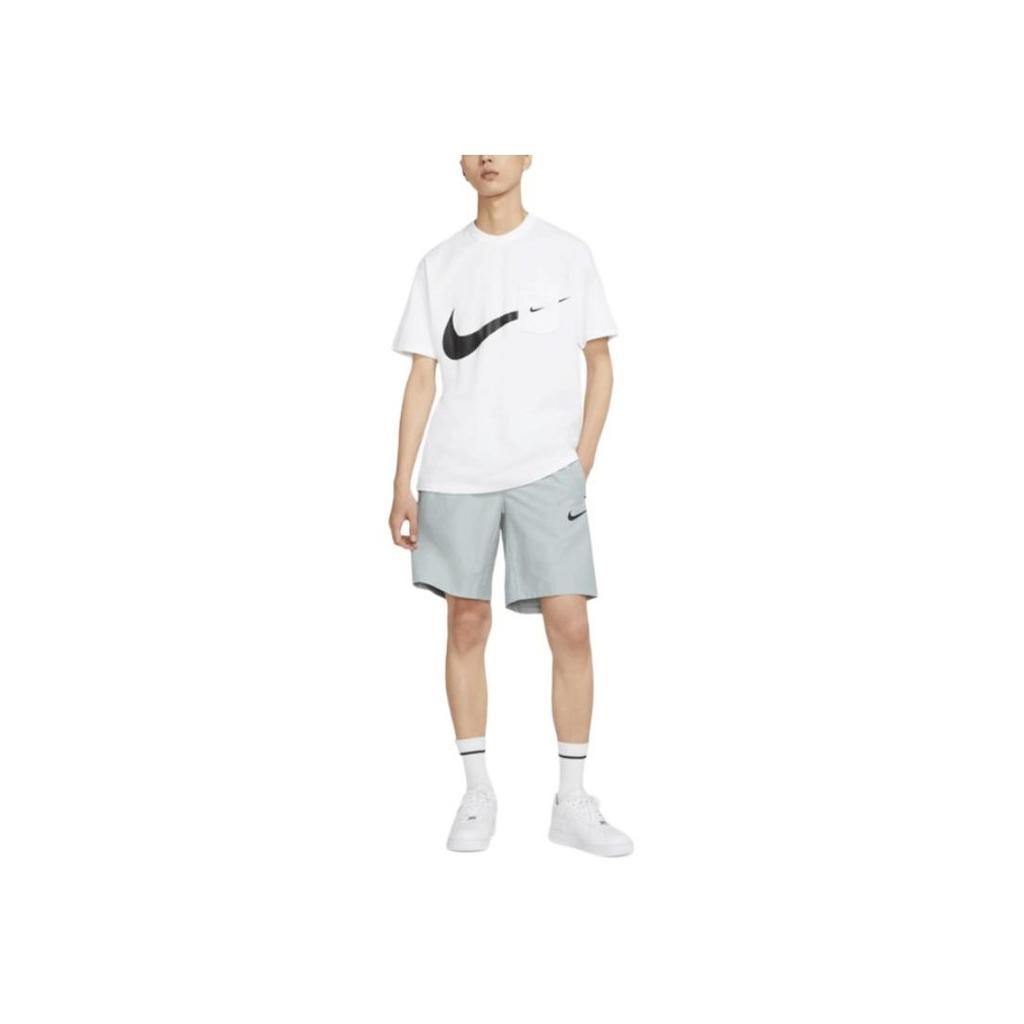Nike Sportswear Tech Pack Logo Fitted Mid-Rise Elastic Shorts Men Bottoms Phantom-Grey CZ9573-019