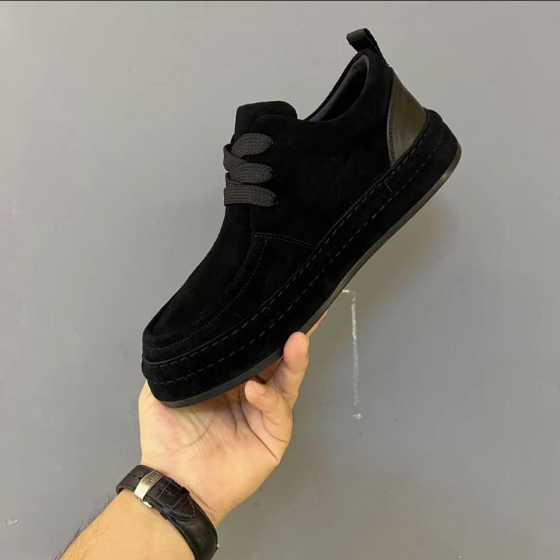 Fashion Mens Casual Cotton Shoes Comfortable Platform Ankle Boots Winter Suede Leather Board Shoes with Fur Man Walking Sneakers