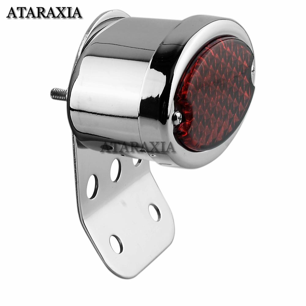 Retro LED Tail Light License Plate Lights Bracket For Harley Brake Stop Lights For Chopper Bobber Taillight Cat Eye Rear Lamp