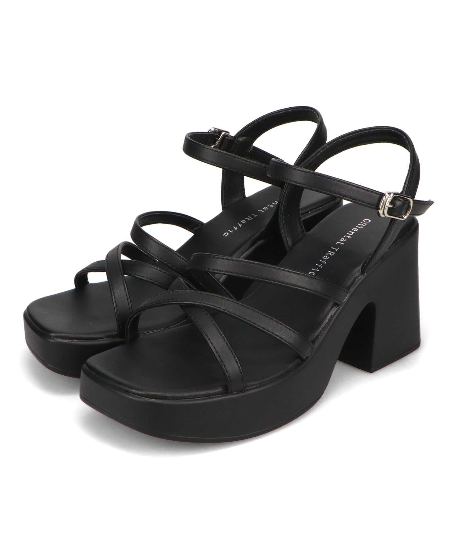 

Square Beautiful Slimming Large Small Easy to Walk 51203 BLACK cm cm [Oriental Traffic] Sandals, Toe, Legs, Look, Size, Size, in, Straps, Women s,