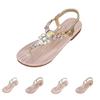 Summer Beach Rhinestone Toe Flat Roman Sandals