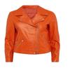 Noora Women's Orange Leather Jacket Motorcycle Biker Jacket Stylish Leather Jacket