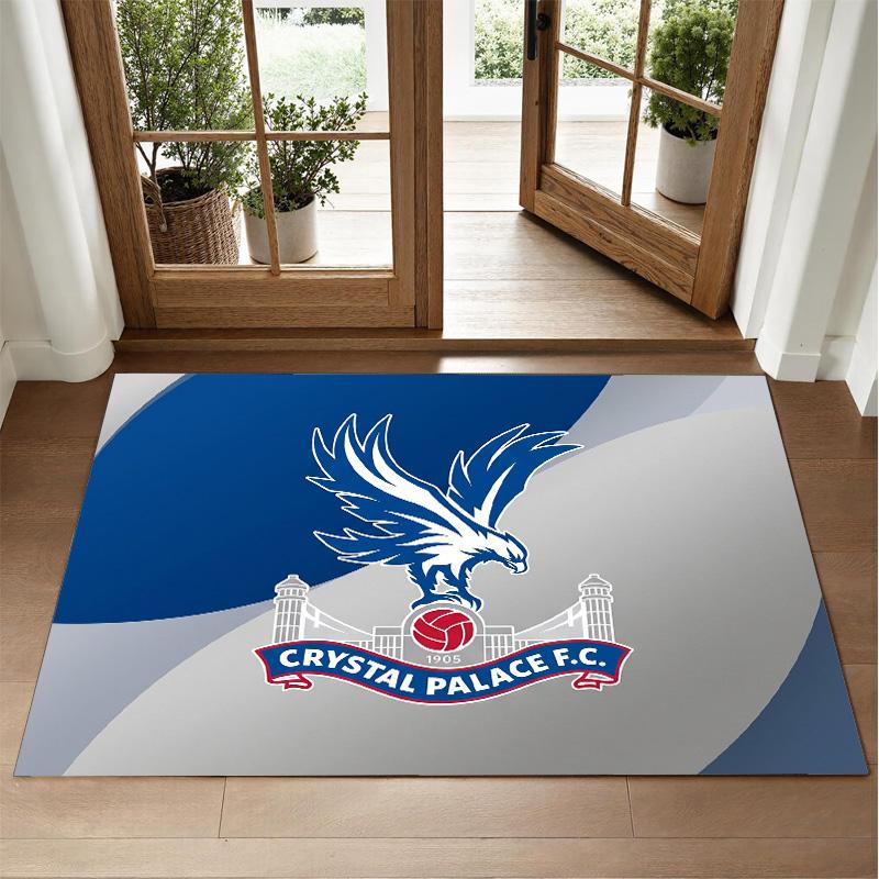 Crystal Palace Football Design Crystal Velvet Rug Soft Decorative Mat for Bedroom Entrance
