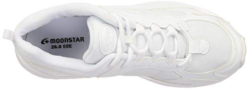 Moonstar ADVAN2000-01A White A Sneakers for Men and Women, Wide 3E, Sizes 22-28cm, School Sneakers, Size 25.5cm