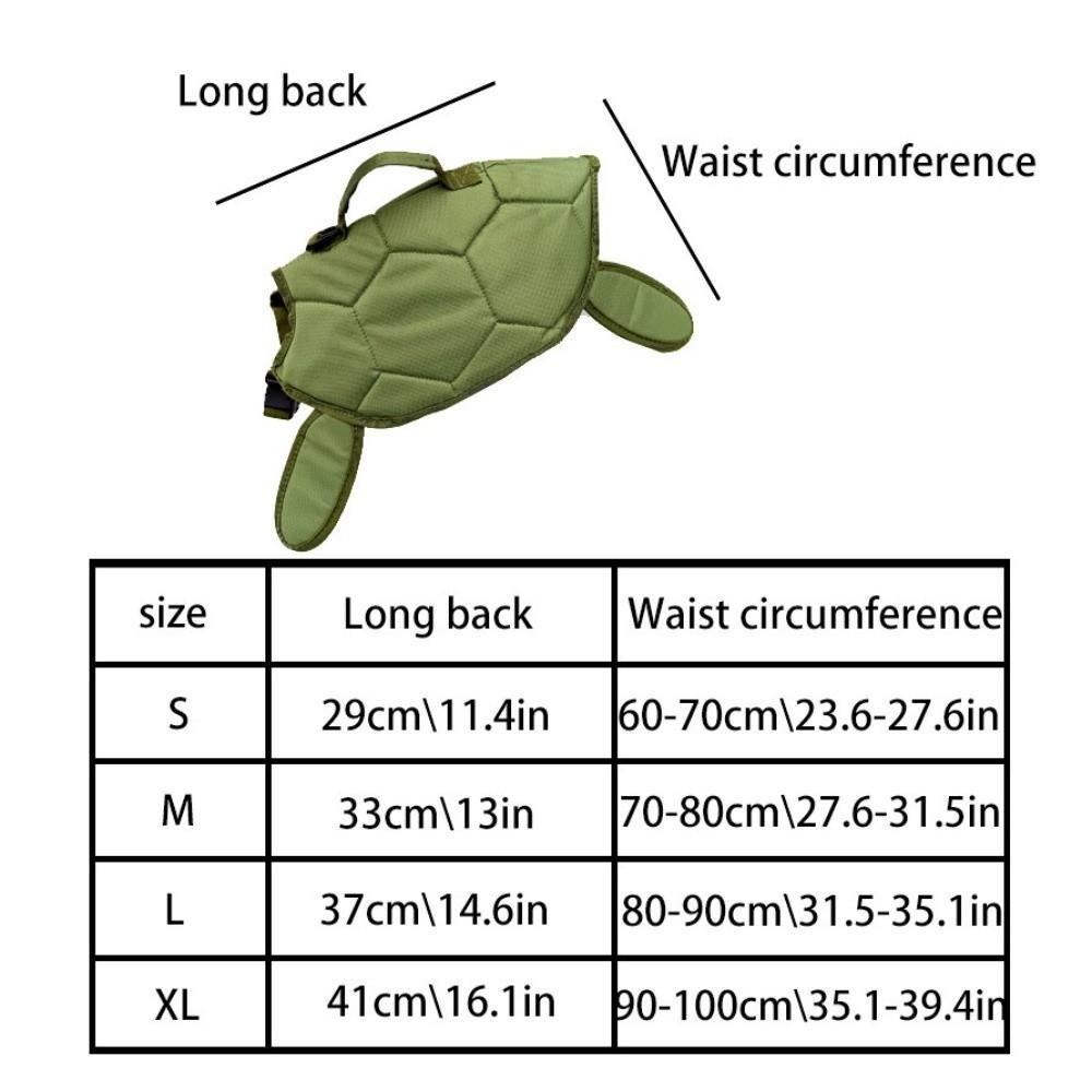Costume da Bagno per Cani a Forma di Tartaruga Maniglia Portatile Abbigliamento da Surf per Cani Attività Acquatiche