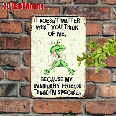 Retro Green Frog Metal Tin Sign Vintage Home Decor Funny Quote Gift 11.8x7.9 Inches