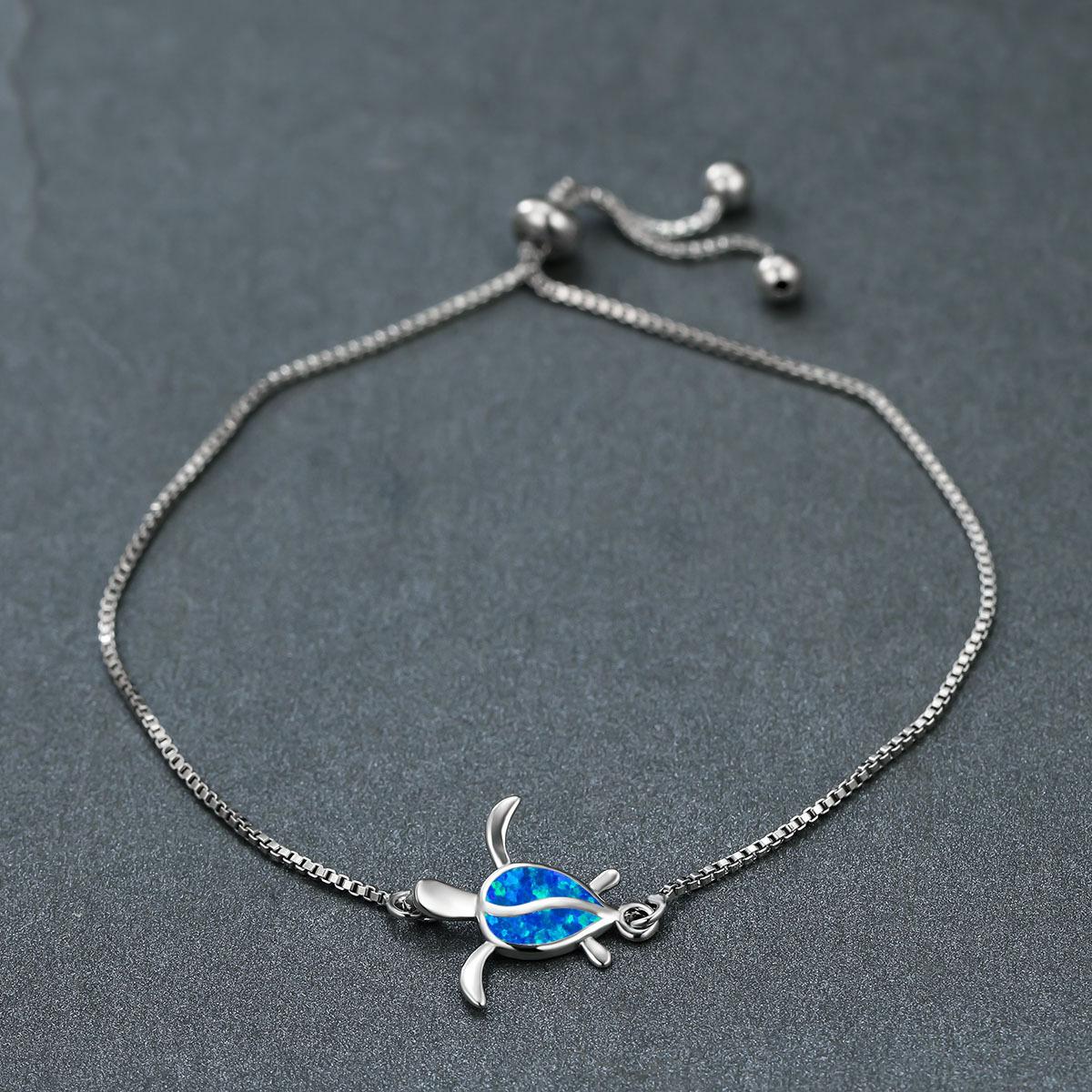 

Новый персонализированный платиново-синий браслет Australian Treasure Single Turtle с завязкой на шнурке с простым темпераментом и высококачественными аксессуарами