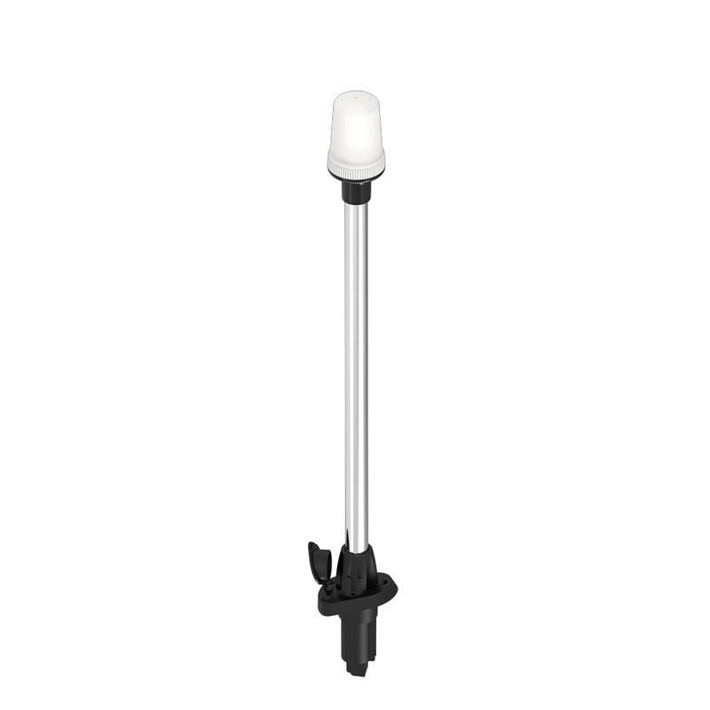 Stern Light Anchor Lamp LED Marine Boat Lights Pole All Round White Removable 2 Pin Plug In Angled Base USCG 2 NM 24 Inches