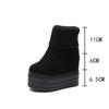 Women's Mid-Calf Boots Winter Knitting Wool Hidden Heel Woman Warm Winter Boots Fashion Platform Thick Sole Shoes Women Boot