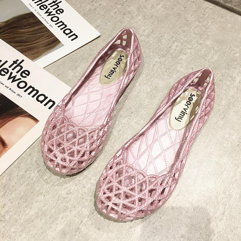 Women's Summer Mesh Jelly Sandals: Breathable, Non-Slip, Soft Sole Beach & Nurse Shoes