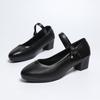 Work Shoes Without Tired Feet Autumn Round Toe Shallow Mouth One Slip Strap Non-slip Block Heel Single Shoes