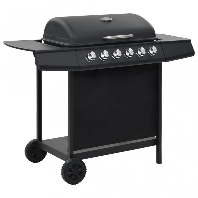 Day and Night - Day and Night Portable Gas Barbecue with 6 Black Cooking Zones Made of Steel