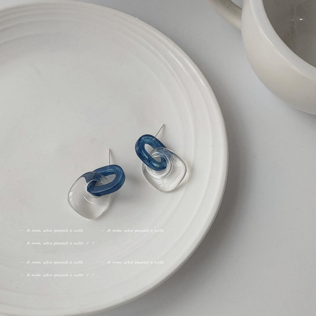 

Summer @925 Silver Needle Acetate Acrylic Transparent Stud Earrings Japanese and Korean Geometric Earrings Earrings Live