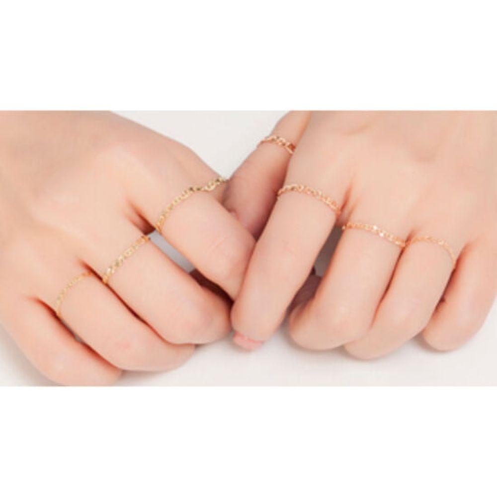 [Helenejw] 14K Flat Chain Gold Ring Type A