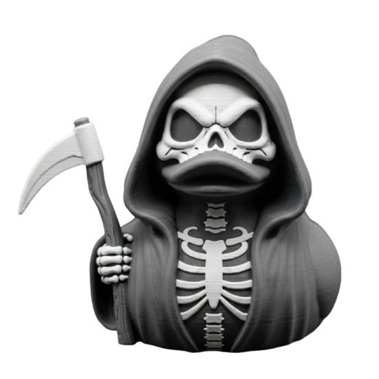 Scythe Skeleton Duck Figurine Resin Gothic Duck Ornament Skeleton Duck Collectible Statue for Halloween Decor Home Office Desk