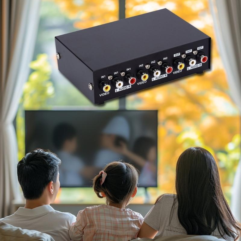 4Way A V Switcher Audios Selectors 4 In 1Out Composite Video Stereo for STB Game Consoles Video Stereo Audios Selectors