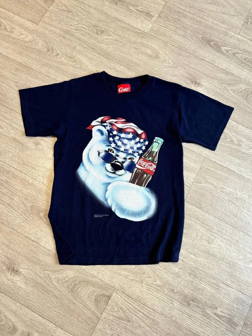 Винтажная футболка Coca Cola с мишкой 90-х 3XL