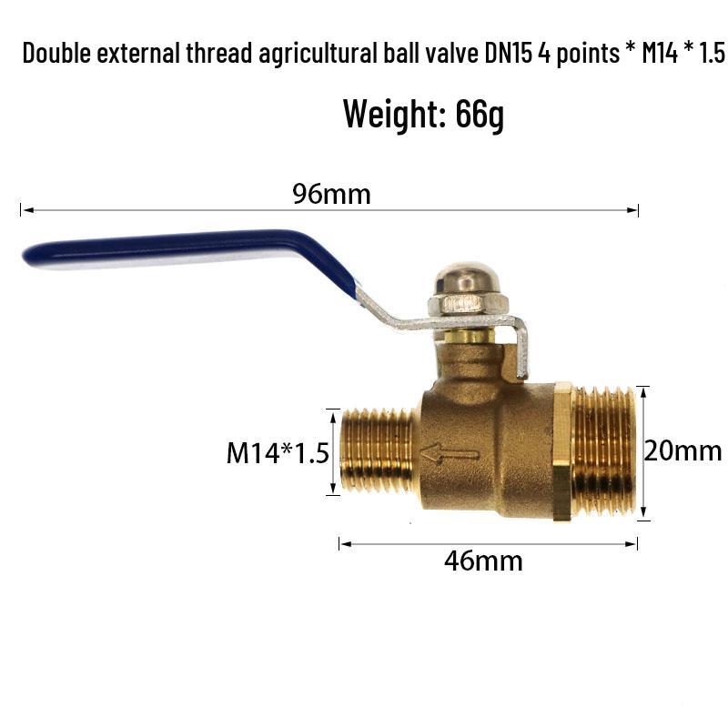 

Сельскохозяйственный моторизованный опрыскиватель с наружной резьбой M14×1.5, 4 точки, редукционный латунный шаровой кран
