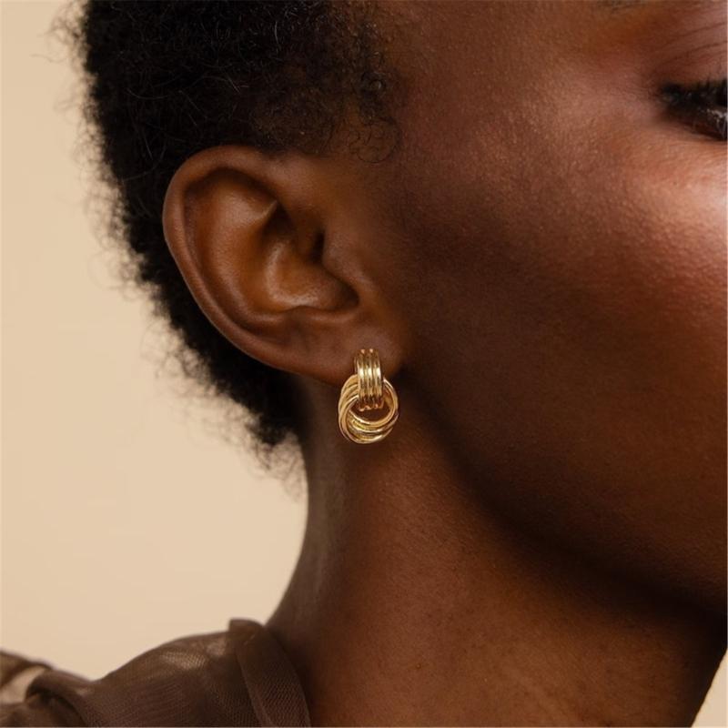 Boucles d'oreilles Clous Élégantes Bijoux de Fête Texture Acier Inoxydable Parfaites pour Rehausser l'Élégance pour le Bureau ou une Soirée