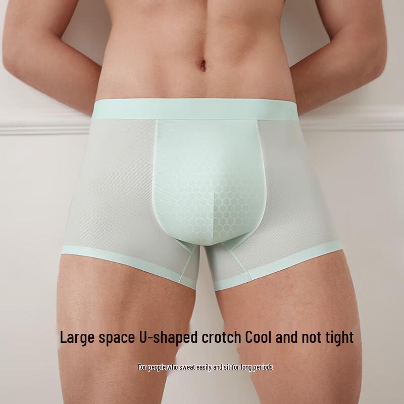 

Мужские боксеры-брифы Ubras из ледяного шелка с сеткой, дышащие M