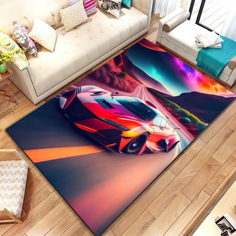 Racing Car Pattern Artwork Rug Bedroom Living Room Cool F1 Carpet for Kitchen Floor Mats Home Decor Non-Slip Floor Pad Mat