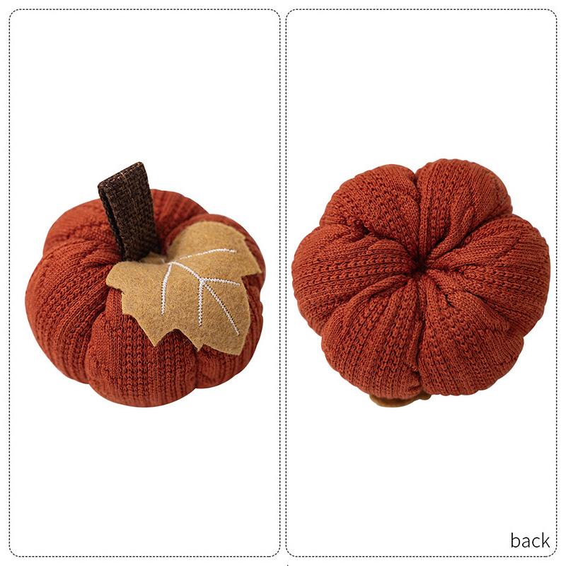 New Thanksgiving Decorations Orange Pumpkin Pendant Harvest Festival Knitted Pumpkin Decoration