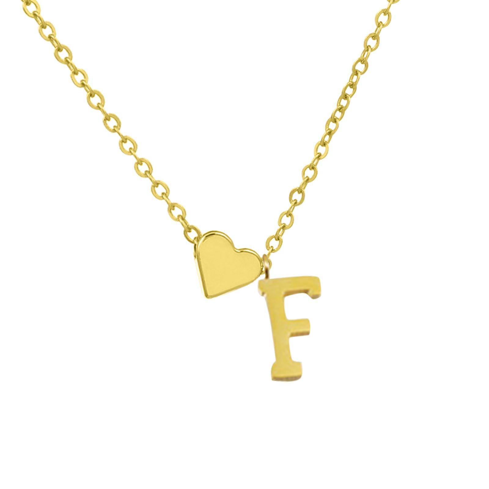 

Ожерелье с инициалами в форме сердца, ожерелье с буквами в форме сердца, персонализированное ожерелье с монограммой, 1 шт. One Size