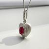 Natural Red Ruby Pendant Necklace S925 Sterling Silver Fine Jewelry for Women Fashion Gemstone Charm Anniversary Gift