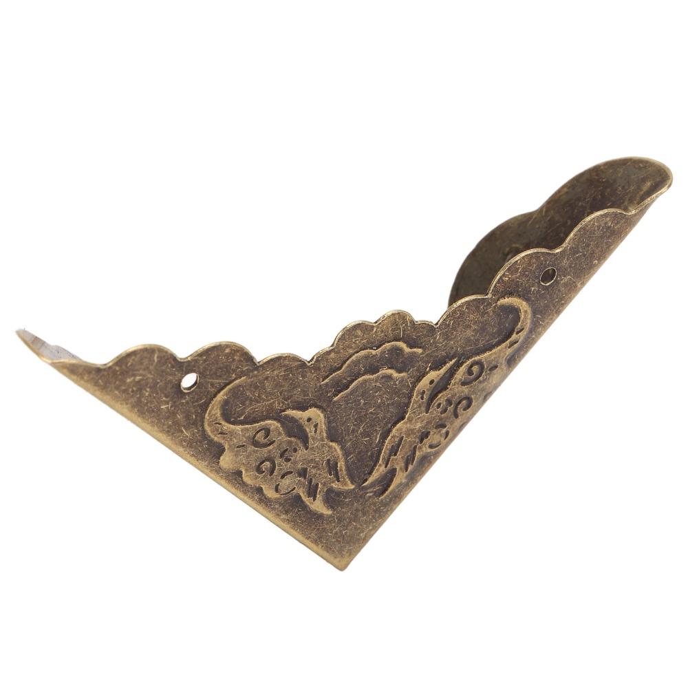 40pcs Bronze Box Corner Protectors Right Angle Edge Guard Protector  Wooden Chest