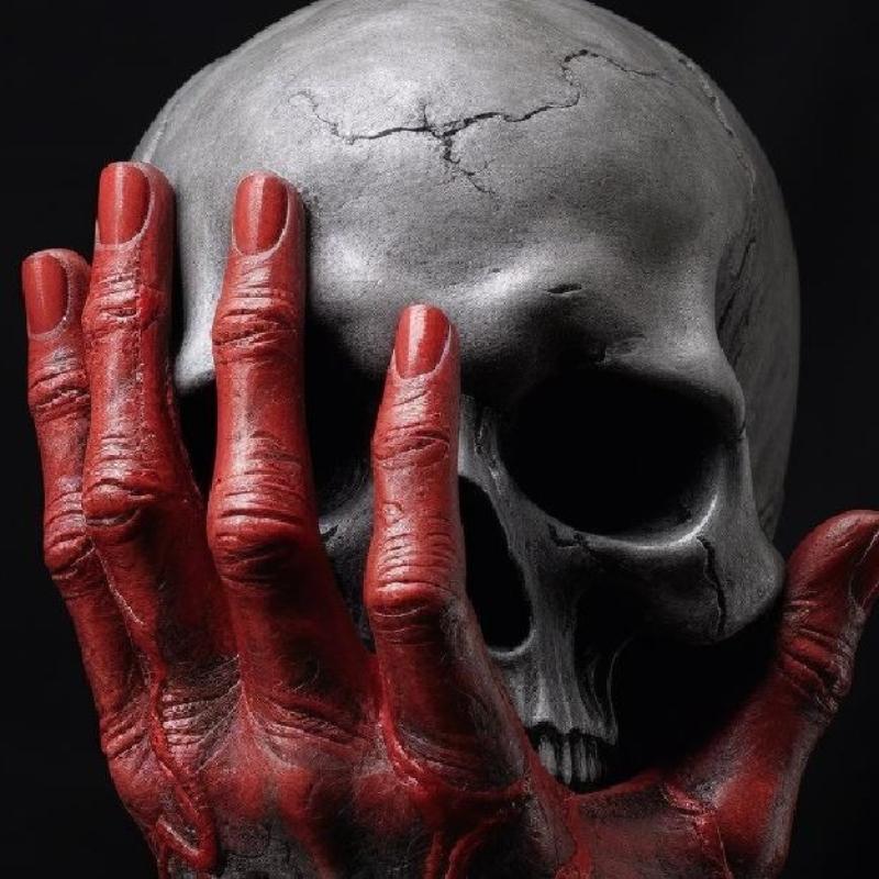 Y Anime Berserk Figure Resin Berserk Hand and Skull of God Figure Devil Hand Gothic Halloween Crafts Ornament Home Decoration