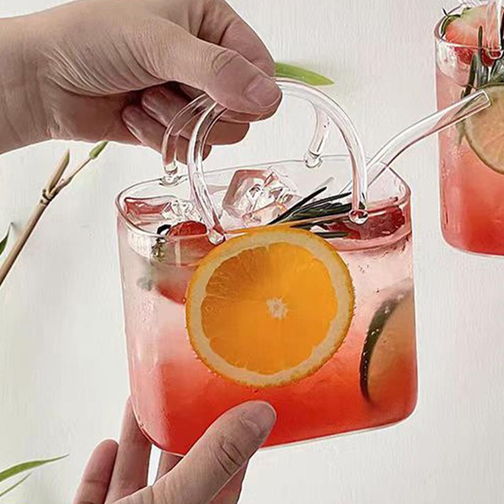 Unique 750ml Cocktail Glass Cup With Handbag Glass Purse Bag Vase Portable Creative Glass Wine Cup For Wedding Home Decoration