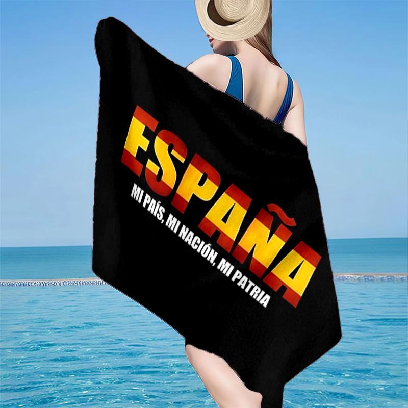 1 Stück Spanien Wappen Strandtuch - Weiche, Saugfähige Mikrofaser, Leicht, Ideal für den Strand, Partys, Reisen, Camping Fan Geschenke
