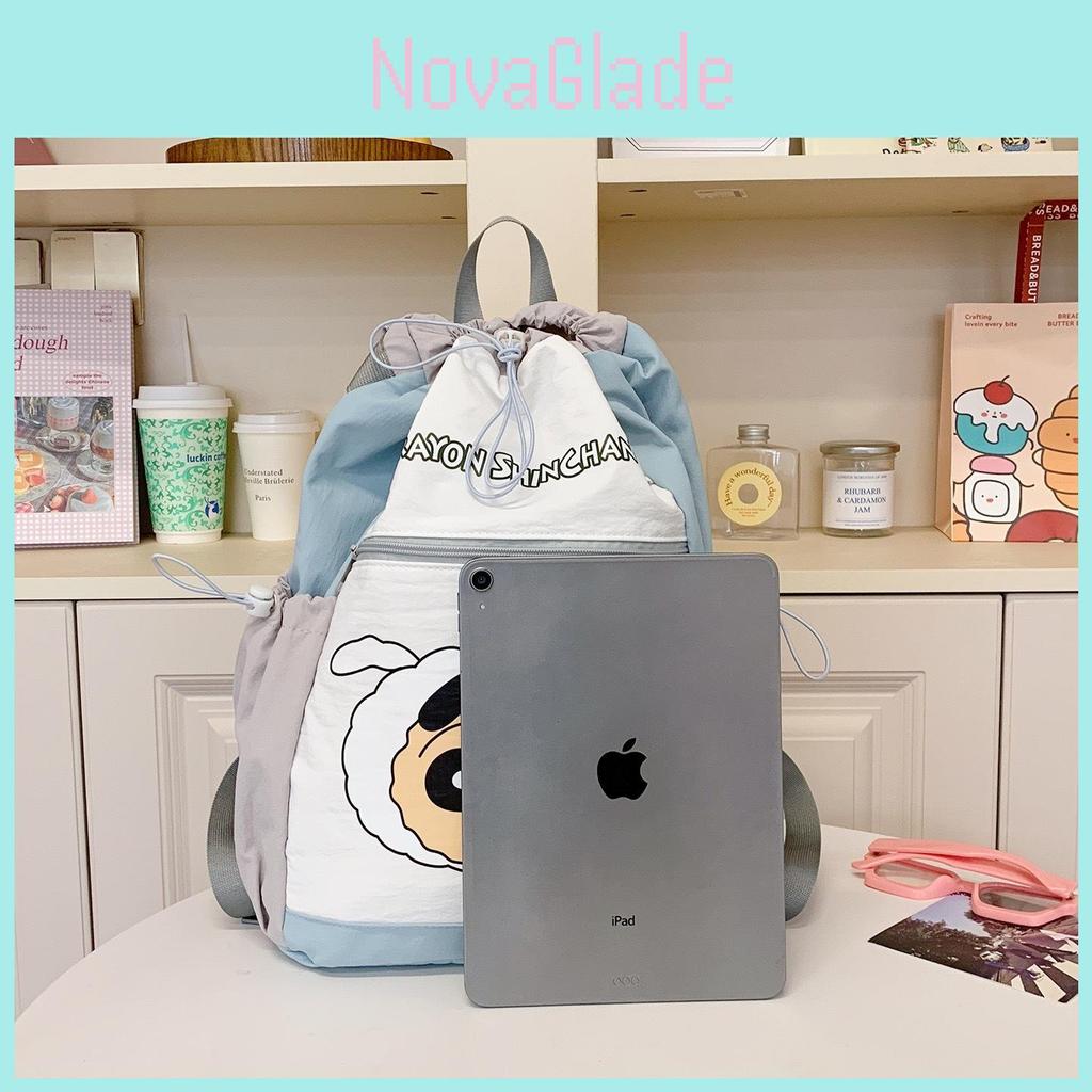 Crayon Shinchan Cartoon Backpack With Drawstring Closure For Students And Kids