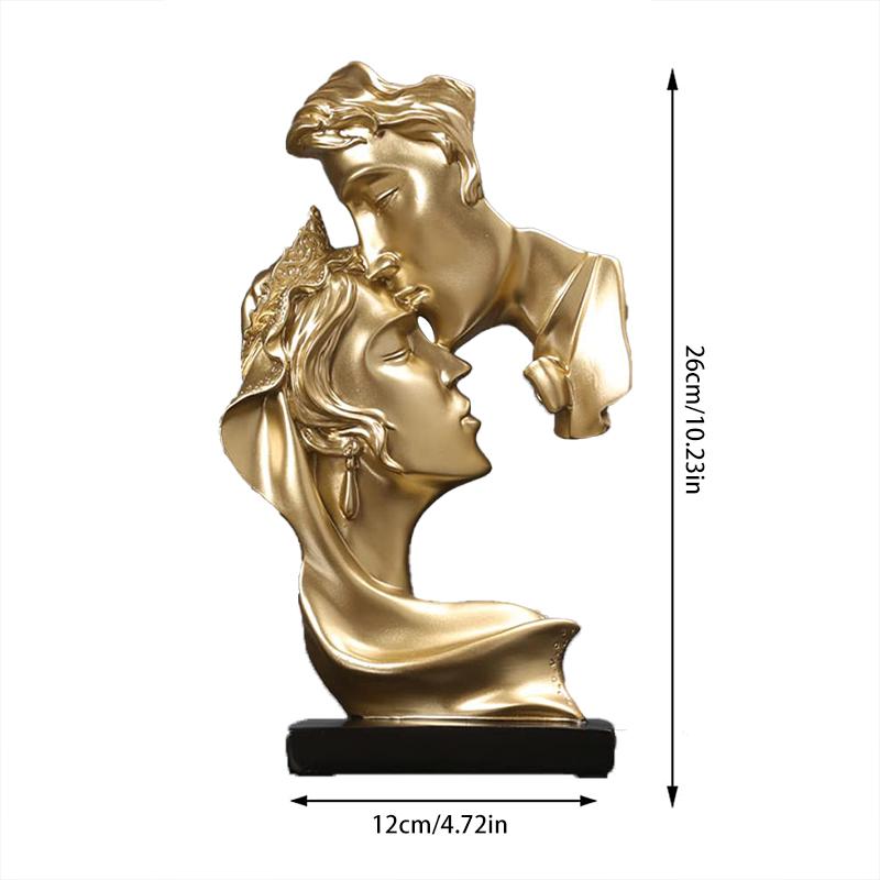 Creative Kissing Couple Statue Resin Lover Figure Gold Sculpture Home Office Modern Art Character Desk Decoration Christmas Gift