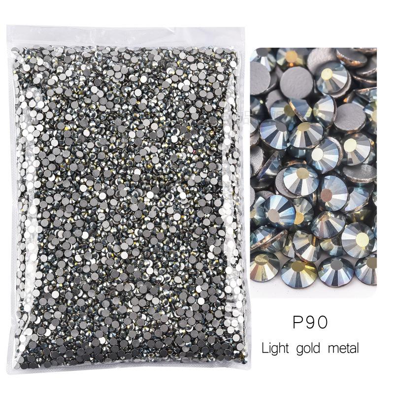 P72-180 Glass Nail Art Large Bag Flat Bottom Diamond, Silver Plated Diy Diamond Jewelry Accessories Mobile Phone Case Rhinestone Accessories