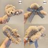 2025 Fall/Winter Teddy Bear Bow Hair Clip - Cute Fluffy Claw Shark Clip Accessory