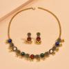 Rhinestone Necklace Earrings Set Pendant Women Jewelry Set Elegant Tassel Jewelry Set  Wedding