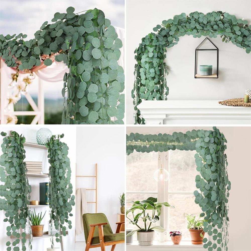10/20pcs 200CM Artificial Plants Fake Green Eucalyptus Leaves Lvy Vine Home Room Wedding Christmas Decor Wholesale Diy Hanging