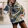 Womens Plus Size White Drawstring Hooded Sweatshirt Long Sleeve Loose Soft Casual Leisure Daily Top