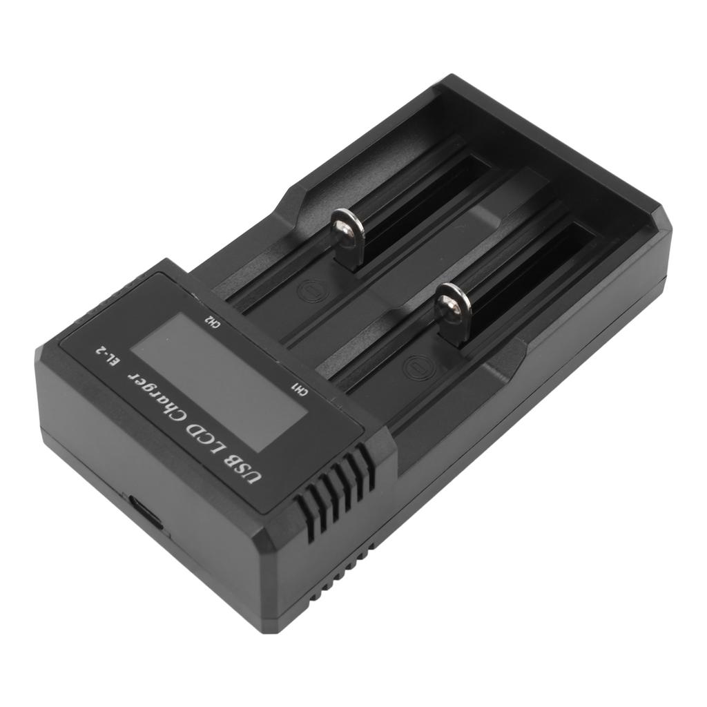 Battery Charger 2 Bay LCD Display Multiple Guard USB Charging Smart Battery Charger for 3.7V