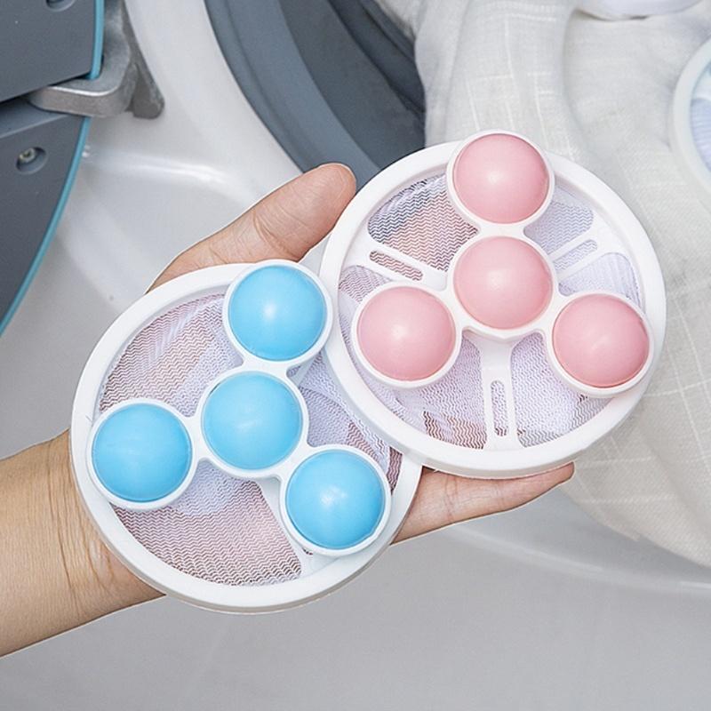 3Pcs Push Bubble Washer Balls Laundry Washing Balls Multifunctional No Winding Washing Machine Balls With Net