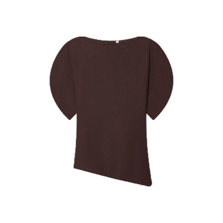 European Style Spring/Summer Women's Slim-Fit Round Neck Puff Sleeve Top