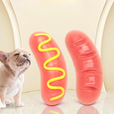 Hot Dog Pet Toy Simulation Grilled Sausage Model Vocal Dog Bite Glue Molar Stick Bite-Resistance Hot Dog Sausage Dogs Supplies