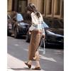Elegant Striped Patchwork Sweater & Skirt Set
