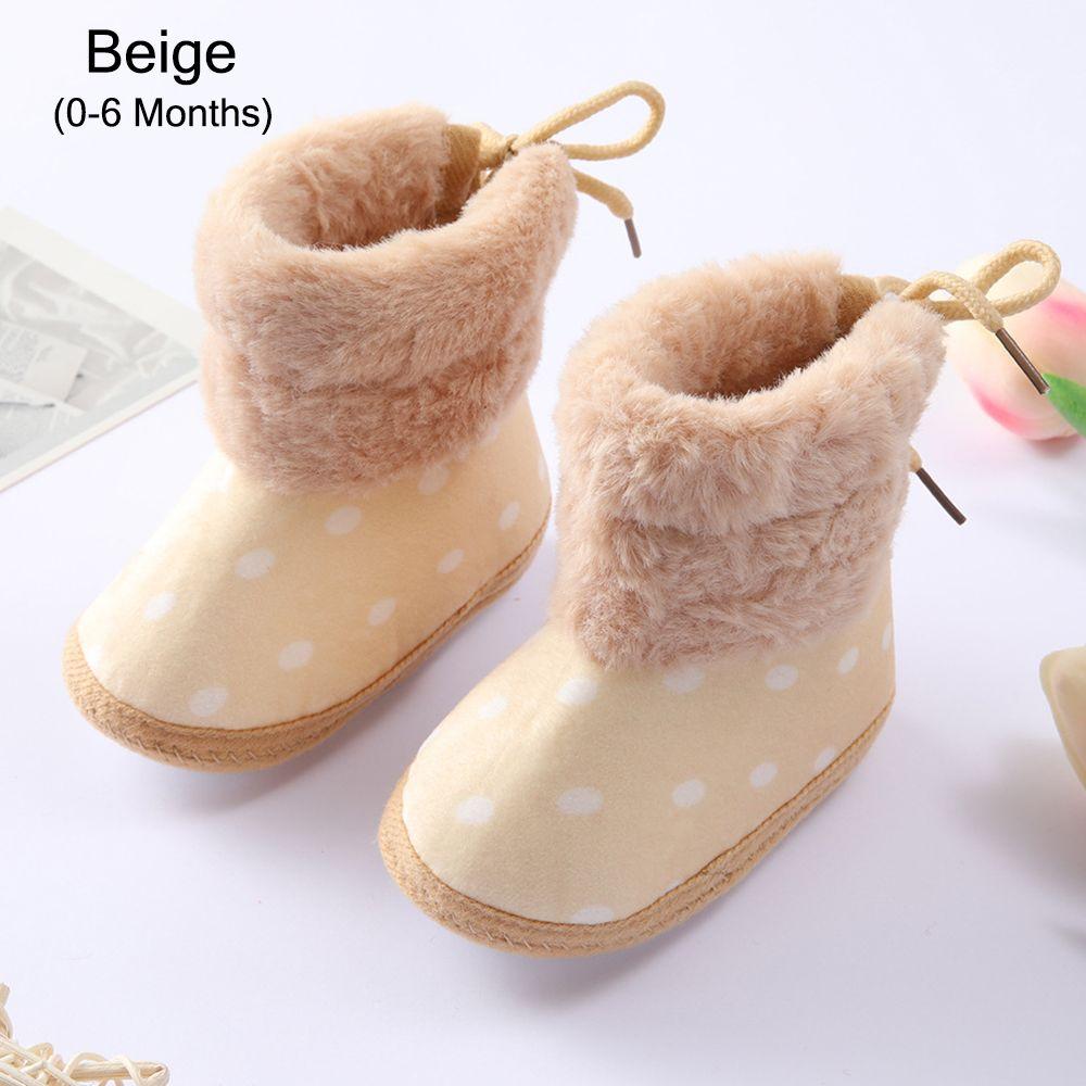 Toddler Cozy Fleece Soft Sole Non-Skid Boots First Walking Shoes Baby Snow Boots Infant Shoes