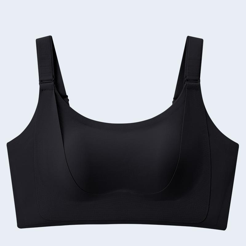 Wireless Seamless Thin Push Up Fixed Cup Bra Women Vest Style M чёрный
