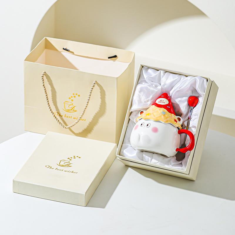 Cartoon Expression Ceramic Mug High Looking Souvenir Gift Water Cup for Best Friend Girl Heart Cup Home Breakfast Cup