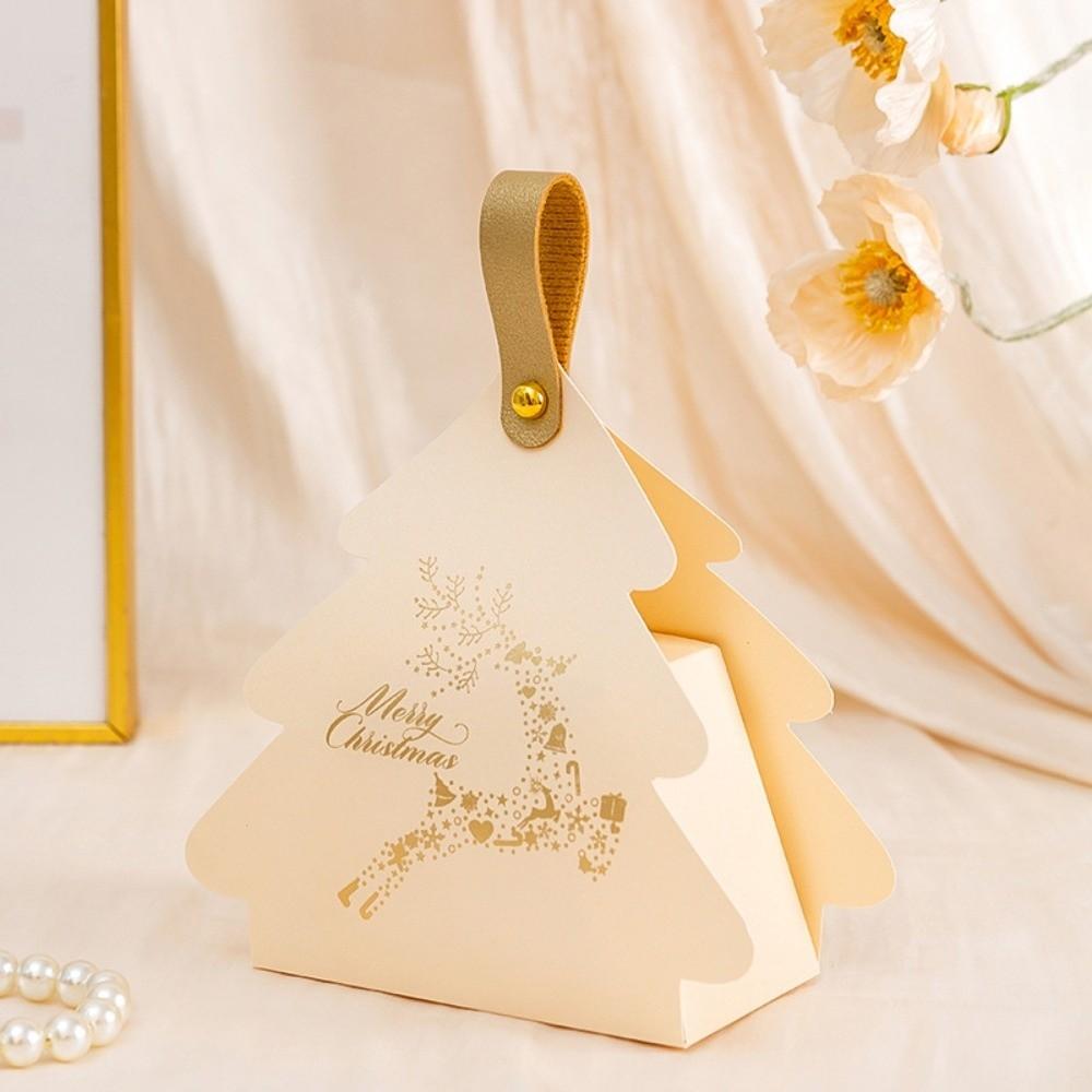 5pcs Triangle Shape Cookie Packaging Box Cardboard Holiday Gift Packaging  For Christmas Party